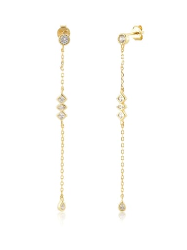 18k gold earrings (pair) 925 Sterling Silver Cubic Zirconia Tassel Minimalist Lariat Necklace