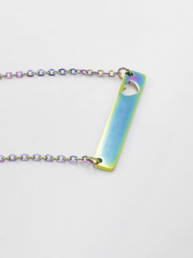 18inch rainbow Stainless steel Heart Minimalist Necklace