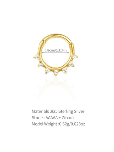 Single Gold 2 925 Sterling Silver Cubic Zirconia Geometric Minimalist Single Earring
