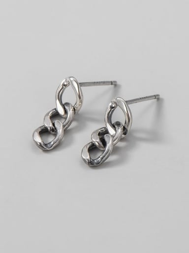 925 Sterling Silver Hollow Tassel  Chain Vintage Drop Earring