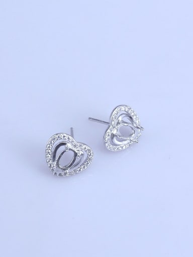 custom 925 Sterling Silver 18K White Gold Plated Oval Earring Setting Stone size: 4*6mm