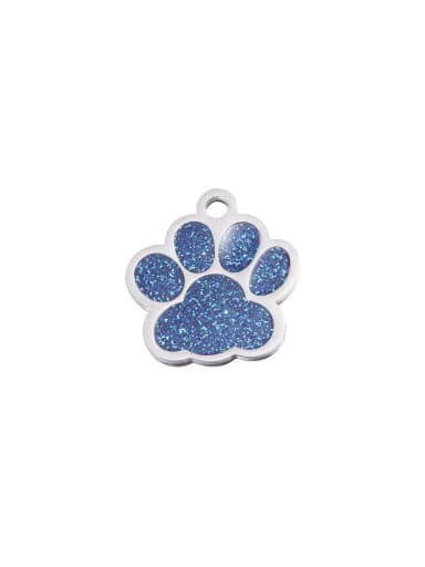 Stainless Steel Cute Dog Claw Epoxy Flash Blue Pet Jewelry Accessories