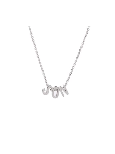 Stainless steel SON English alphabet Minimalist Necklace