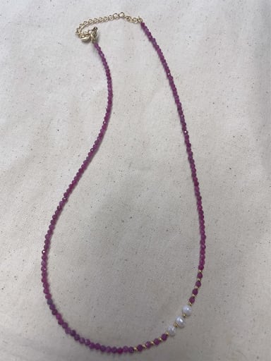 Titanium Steel Glass beads Geometric Bohemia Beaded Necklace