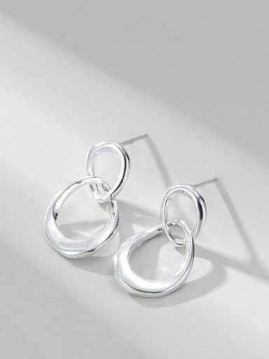 925 Sterling Silver Hollow Geometric Minimalist Drop Earring