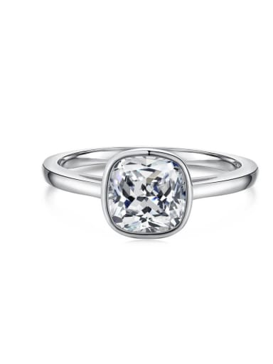 925 Sterling Silver High Carbon Diamond White Solitaire Ring