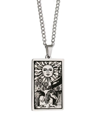 The Sun's Tarot hip hop stainless steel titanium steel necklace
