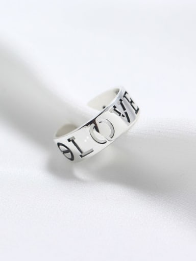 925 Sterling Silver Message Vintage Band Ring