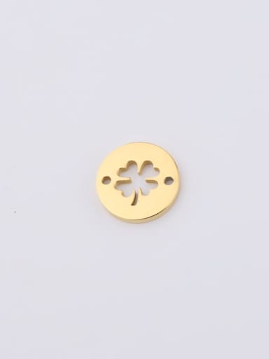 golden Stainless steel circle hollow four-leaf clover Connectors