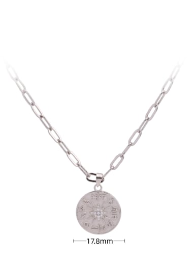 platinum 925 Sterling Silver Round Vintage Necklace