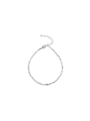925 Sterling Silver Freshwater Pearl Geometric Dainty Handmade Beaded Bracelet
