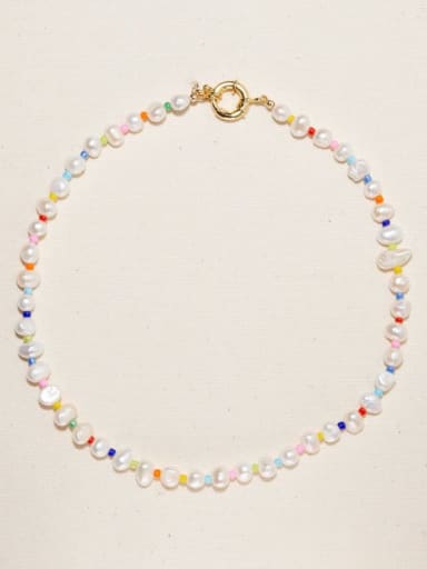 Freshwater Pearl Multi Color Geometric Bohemia Handmade Beading Necklace