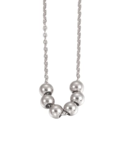Stainless steel Geometric Round Bead Pendant Minimalist Necklace