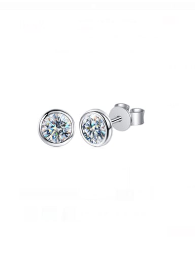 925 Sterling Silver Moissanite Geometric Minimalist Stud Earring