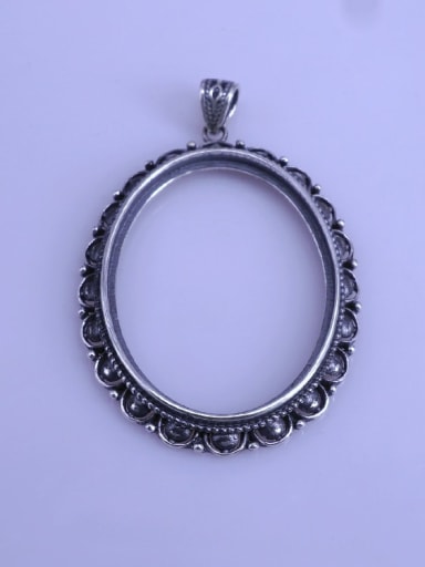 925 Sterling Silver Round Pendant Setting Stone size: 30*39mm