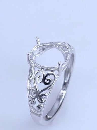 8*10mm 925 Sterling Silver 18K White Gold Plated Geometric Ring Setting Stone size: 8*10 11*13 10*14 12*15 13*17 15*20MM