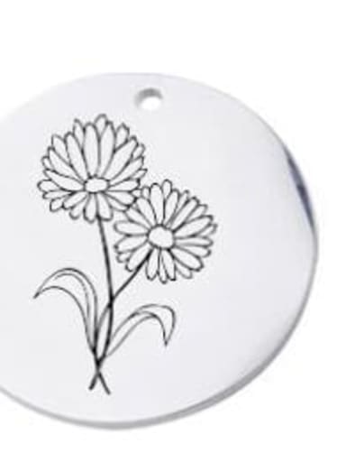 Round Stainless steel Flowers Minimalist Pendant