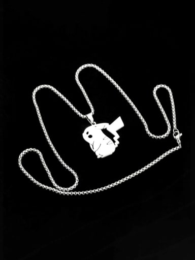 Titanium Steel Icon Pikachu Minimalist Long Strand Necklace