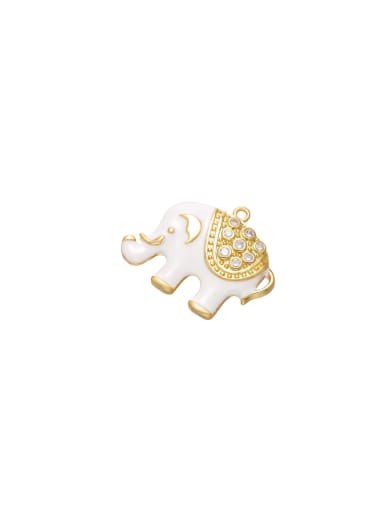 Brass Micro-Set Oil Drop Elephant Pendant