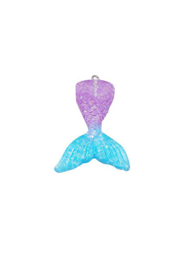 Color 1 Stainless steel Resin Cute Wind  Fish Tail Pendant
