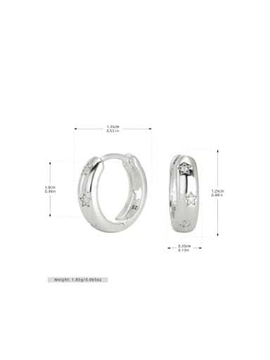 platinum 925 Sterling Silver Geometric Minimalist Huggie Earring