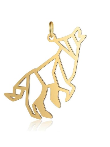 custom Stainless steel Gold Plated Wolf Charm Height : 32mm , Width: 39 mm