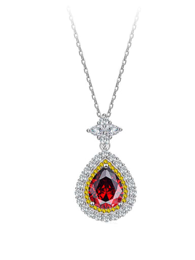 925 Sterling Silver High Carbon Diamond Water Drop Luxury Necklace