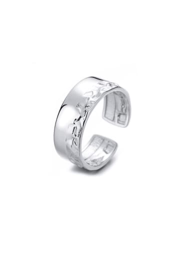 D047 Platinum 3.98g 925 Sterling Silver Geometric Minimalist Band Ring