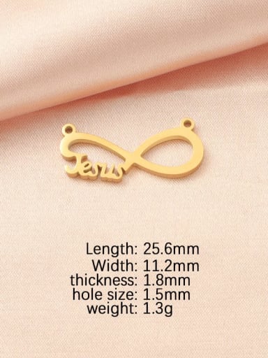 Gold upper double hole Stainless steel Minimalist Letter DIY Pendant