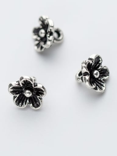 925 Sterling Silver Flower Charm Height : 9 mm , Width: 9 mm