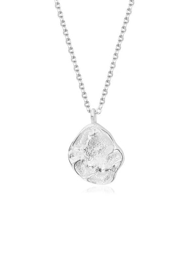 A2891 Platinum 925 Sterling Silver Geometric Minimalist Necklace