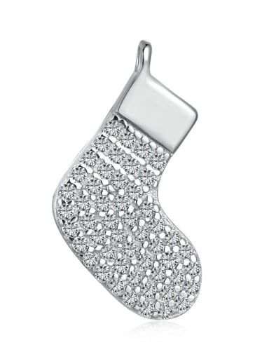 DY130061 S W WH 925 Sterling Silver Minimalist  Cubic Zirconia Christmas Seris  Pendant