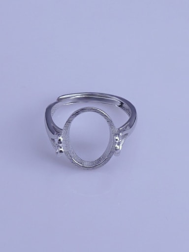 925 Sterling Silver 18K White Gold Plated Geometric Ring Setting Stone size: 10*14mm