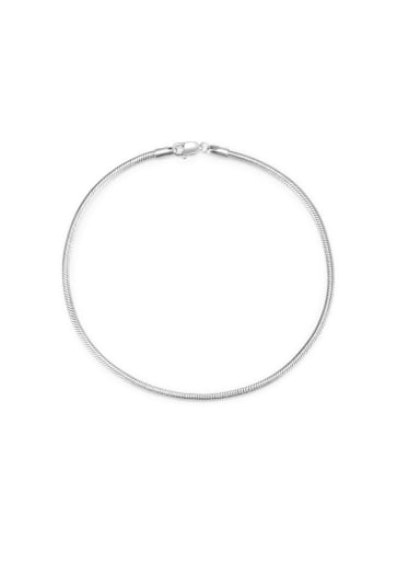 925 Sterling Silver Double Layer Chain Minimalist Strand Bracelet
