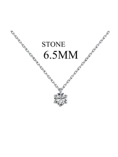 (6.5MM)DY190672 S W WH 925 Sterling Silver Cubic Zirconia Geometric Dainty Necklace