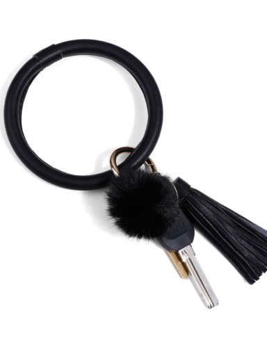 Alloy Tassel Mink-like fur Leather Hand ring/Key Chain