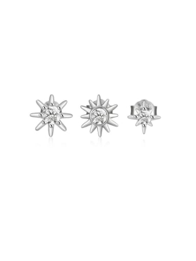 925 Sterling Silver Sun Flower Minimalist Stud Earring