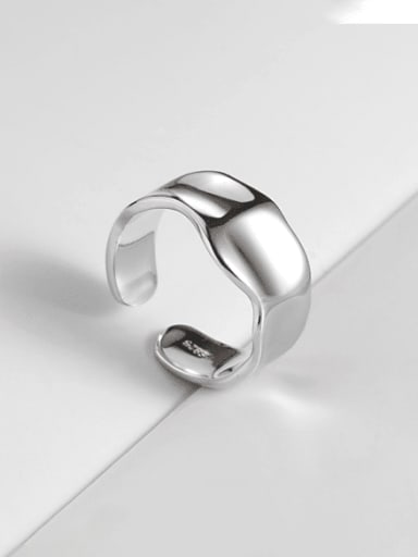 silver 925 Sterling Silver Geometric Minimalist Band Ring