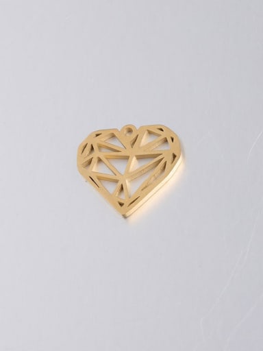 Stainless Steel Hollow Diamond Peach Heart Pendant