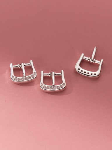 925 silver inlaid style 925 Sterling Silver Cubic Zirconia Geometric Dainty Clasps