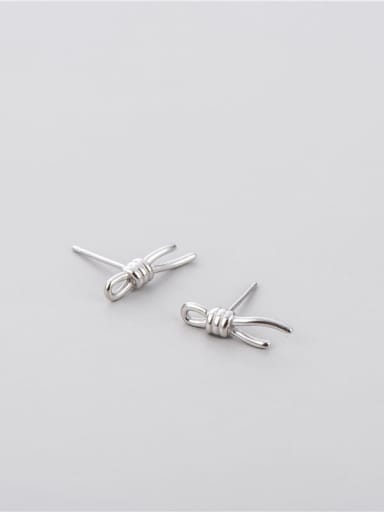 Knot [Earrings] 925 Sterling Silver Bowknot Minimalist Necklace