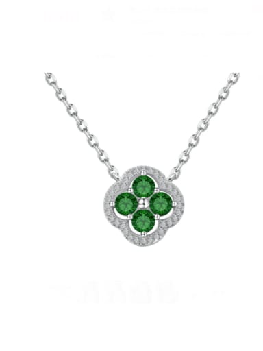 925 Sterling Silver Cubic Zirconia Dainty Clover  Earring Ring and Necklace Set