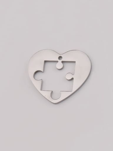 Large steel color Stainless steel love puzzle hollow geometric simple couple necklace