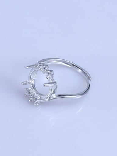 custom 925 Sterling Silver 18K White Gold Plated Oval Ring Setting Stone size: 8*10 9*11 10*12MM