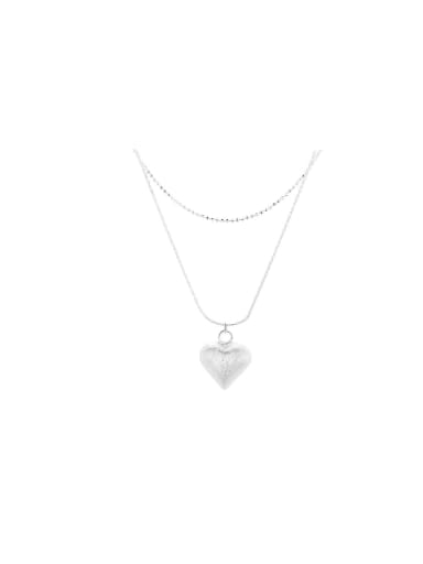 925 Sterling Silver Heart Dainty Multi Strand Necklace