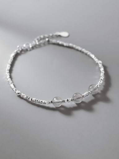 925 Sterling Silver Irregular Trend Handmade Beaded Bracelet