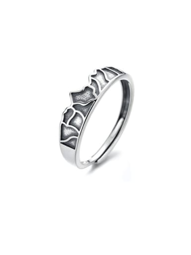 925 Sterling Silver Flame Vintage Band Ring
