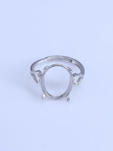 925 Sterling Silver 18K White Gold Plated Geometric Ring Setting Stone size: 8*10 10*13 11*13 12*15 13*18 14*19MM