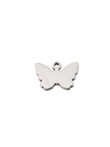 Steel color Stainless steel Butterfly Minimalist Pendant