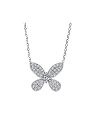 custom 925 Sterling Silver Cubic Zirconia Butterfly Dainty Necklace